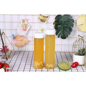 Leakproof PET Clear Handle Milk Tea Bottles for B2B