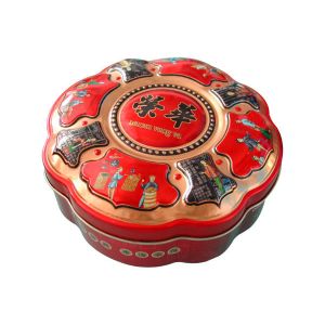 CMYK Biscuit Tin Box Embossed 0.32mm Round Tin Boxes With Lids