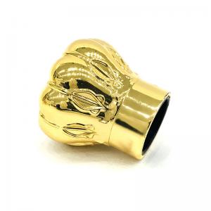 China Custom Luxury Gold Color Zamak Aluminum Perfume Bottle Caps on sale