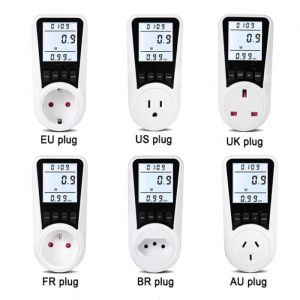 China Digital Wattmeter AC Power Meter 220V LCD energy meter power Monitor EU Plug Socket Power Kilowatt Wattage Voltage AMP on sale China Digital Wattmeter AC Power Meter 220V LCD energy meter power Monitor EU Plug Socket Power Kilowatt Wattage Voltage AMP on sale