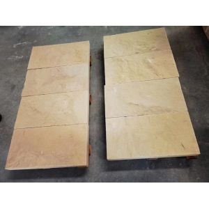 Split Face 12mm Yellow Natural Sandstone Cladding Stone Garden Wall Cladding