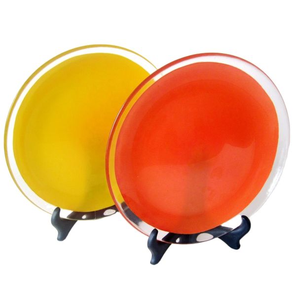 10 Inch Transparent Edge Tinting Color Glass Charger Plates