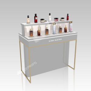 Skincare Store Design Beauty Store Display Table with Central Hall Side Cabinet