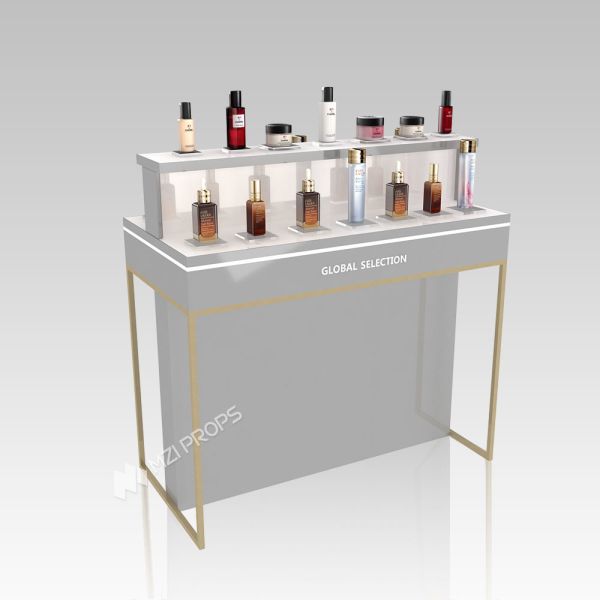 Skincare Store Design Beauty Store Display Table with Central Hall Side Cabinet