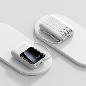 Socket Standard 10000mAh Mini Power Bank LED Display Power Charger with 4 Cables