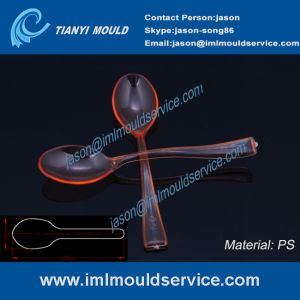 PS small red clear plastic disposable ice cream spoon and serving spoon mould