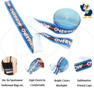 Niris Lingerie Custom Printed Name Logo Roll Woven Fabric Polyester Bias Elastic