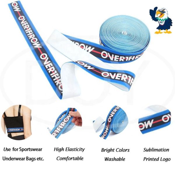 Niris Lingerie Custom Printed Name Logo Roll Woven Fabric Polyester Bias Elastic