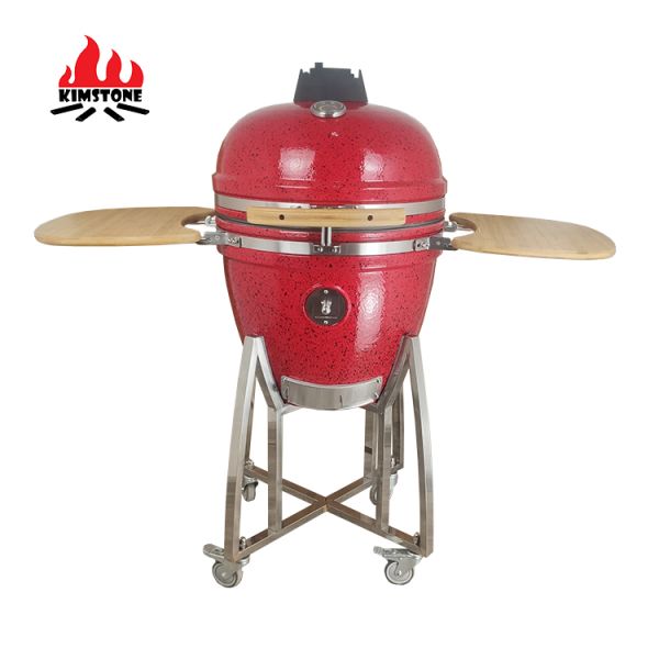 KIMSTONE Kamado Smoker 21inch Red and Black