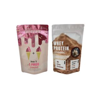 Custom Resealable Smell Proof Kraft Paper Packaging Bags For Powder Gummie Candy