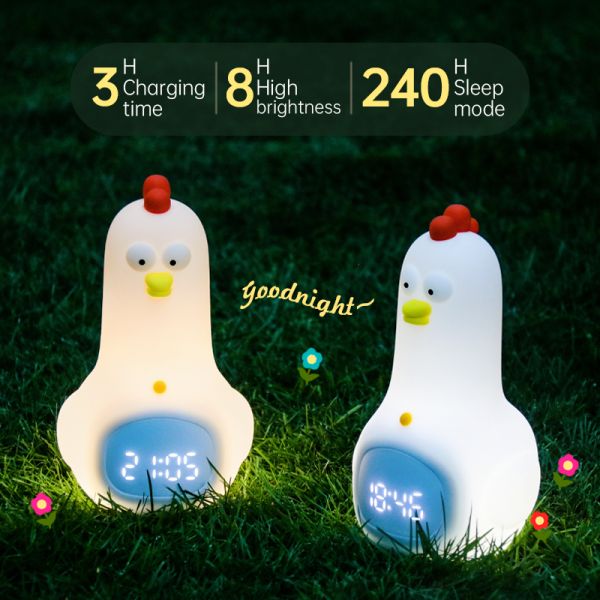 Children's Sleep Trainer Silicone Night Light Kids Smart Alarm Clock For Baby Room
