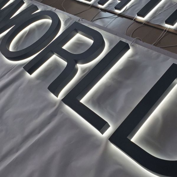 Quality Custom Laser Cutting 3D Metal Titanium Wall Logo Signs for Wall-mounted Installation wholesale