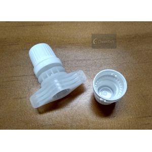 Dual Card Inner Dia 9.6mm Plastic Spout Caps White Color For Shampoo Pouch