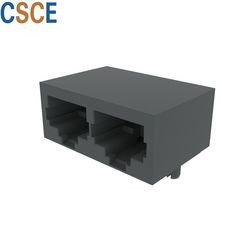 Flat Pin 8P8C RJ45 Modular Jack1 X 2 For Ethernet Female Connector