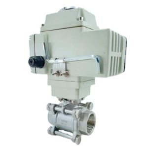 DN8-DN100 Straight Through Type Electric Actuator 3PC Ball Valve with Straight