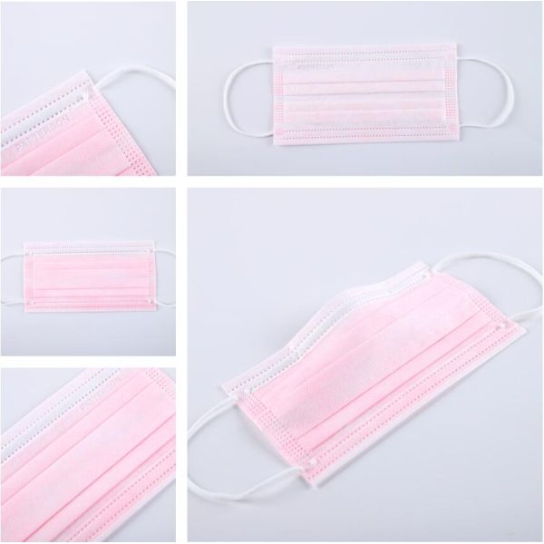 Prompt Shipment Meltblown Cloth Disposable Masks Civilian/Medical 3Layer Protective Daily Different Color Disposable Face mask