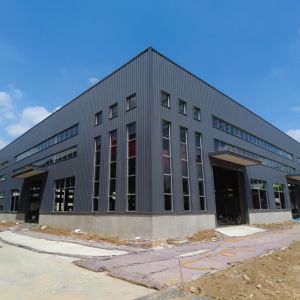 Q235B Prefab Steel Warehouse Building with Aluminized Zinc Cladding