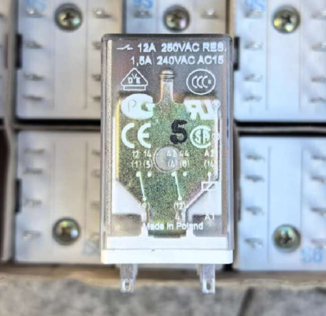 ABB Plug-in Relay Module with 24 V DC Low Voltage Coil and Double Normally Open