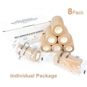 Beige-Self Adhesive Cohesive Bandage Wrap, Self Adherant Non-Woven Wrap Rolls,