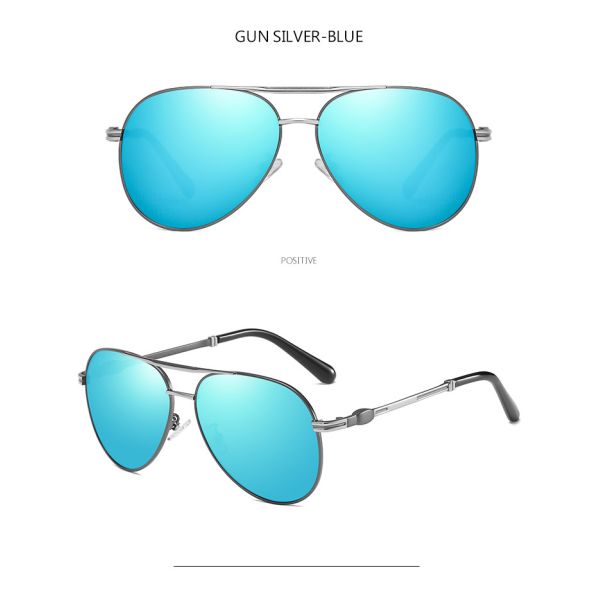 Memory Mens Metal Frame Sunglasses Spring Leg Fashion Polarized