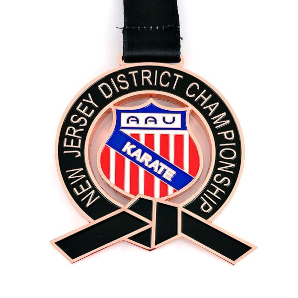 Quality Custom Taekwondo Medal Medallion With Color Infilled  Soft Enamel With Printing wholesale