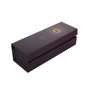 Handmade Gift Packing Boxes Black Magnetic Cardboard Wine Presentation Box