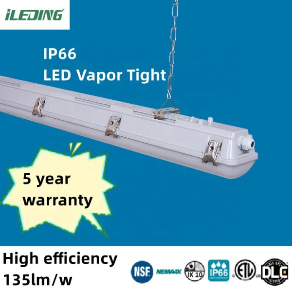 IP66 Waterproof Linear 65W Warehouse LED Vapor Tight Light Energy for Indoor Dairy Farm