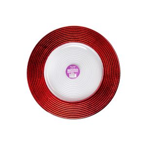 Centrifugal Casting 32cm Gold Foils Handmade Glass Plate For Bar