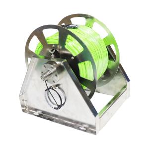China SS304 Fiber Optic Cable Drum Slip Ring Rotary Joint Hand Crank Cable Reel on sale