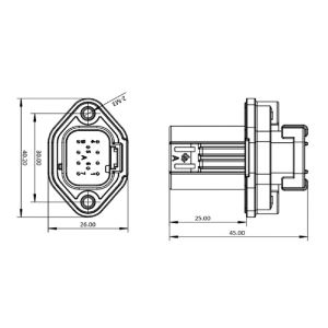 OEM Signal Transmission Electrical 10 Pin Waterproof Connector 1000VDC for