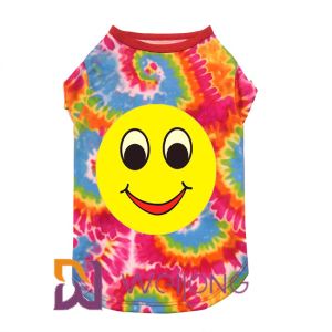 Digital Print Polyester Smiling Face Dog T Shirts For Large Dogs Breathable
