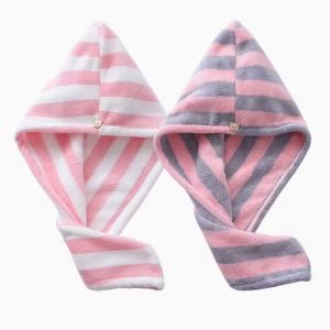 China Customizable Size Coral Fleece Microfiber Hair Towel with Dual-Pack Design for Quick-Dry and Frizz Control on sale