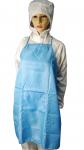White Blue ESD Apron Antistatic One Size Fits All One Pocket 98% Polyester 2%