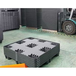 Heavy Duty Plastic Pallet Box Impact Resistant Corrosion Resistant Collapsible