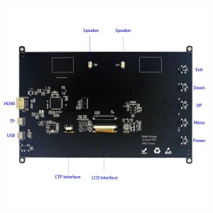 10.1" 1024x600 IPS PCAP capacitive touchscreen TFT LCD Support HDMI Connector