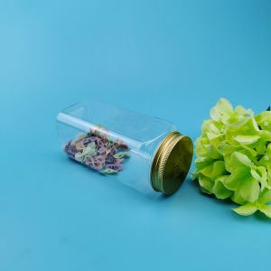 320ml Square Plastic Jars With Lids Candy Cookie Nuts Packaging