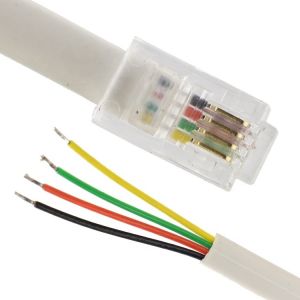 Customized 1m 2m 3m RJ9 RJ11 Male 4p4c to Stripped Tinned Wire Open End Cable