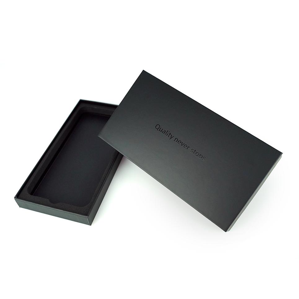 Eco-Friendly Universal Mobile Phone Case Paper Box Packaging with Spot UV Surface and EVA