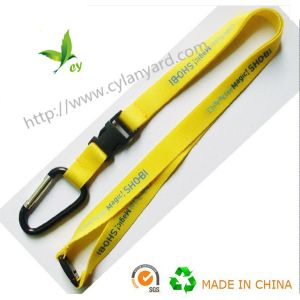 Cheap Carabiner hook polyester lanyards, imprinted safety lanyards with carabiner,China factory for sale