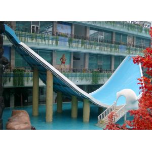 Large Fiberglass Water Slide With 12 - Meter High Platform Down