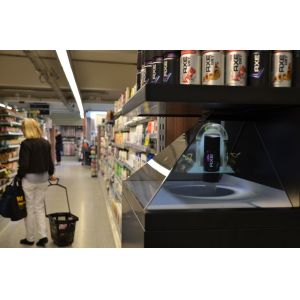 22" Full HD 3D Advertising Display Holographic Showcase Tempered Hologram Glass