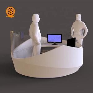 Cheap Solid Surface Round Airport Reception Desk Counter for sale