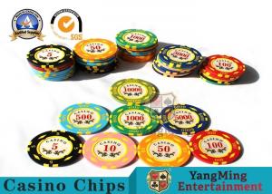 Cheap 11.8g Colorful Casino Poker Chips And Cards / Custom Plaque Stickers for sale