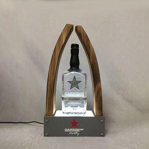Single Mutiple Bottles Customized Display Stand Acrylic Wood Led Bottle
