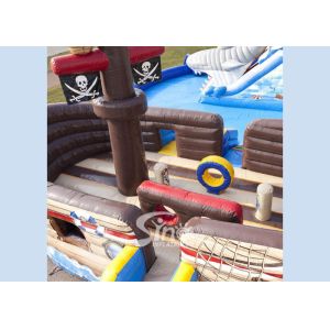 Amazing Shark And Pirate Inflatable Water Park With Big Pool