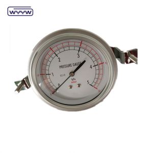 80mm Kpa Mbar Bellows Pressure Gauge Low Pressure Manometer Radial Connection