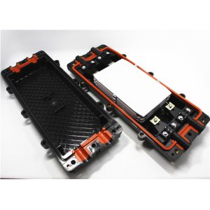 Black Plastic Fiber Optic Closure , H011 Inline Type 4 Port Joint Closure Fiber