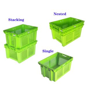 Handle PP Plastic Turnover Box Nesting Stacking Storage Nesting Crates Plastic