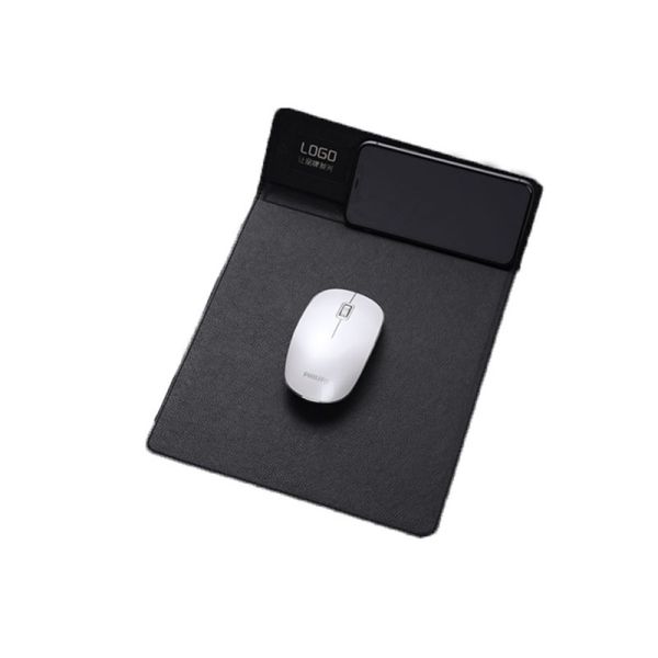 Quality Wireless LED PU Leather Washable Mouse Pad With Mobile Charger wholesale