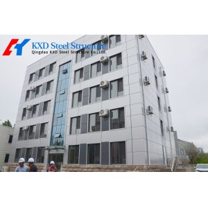 Cheap PU Wall Panel Q345 Q235 Steel Frame Building With Galvanized C/Z Purlins for sale